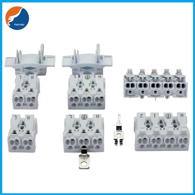 못이 필요없는 추진을 LED 라이트를 위한 와이어 커넥터에 수용하는 2 3 4 5 공항 450V 24A 0.5-2.5mm2 PA
