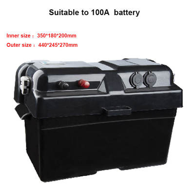 야외 플라스틱 방수 100A 12V 배터리 박스가 배터리 박스를 야영시켜 위험을 무릎씁니다